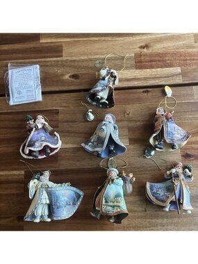 Lot of 7 Thomas Kinkade Santa Christmas Ornaments by Ashton Drake Heirloom w/COA